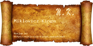 Miklovicz Kinga névjegykártya